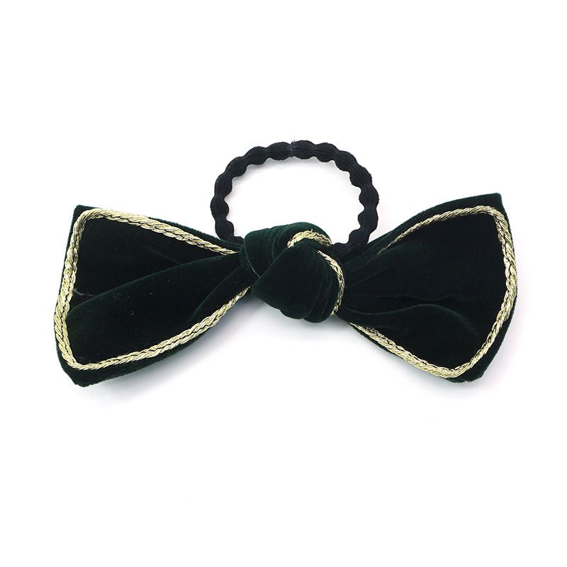 韩国东大门新款金丝绒蝴蝶结发绳 网红简约复古气质头绳发饰详情图3