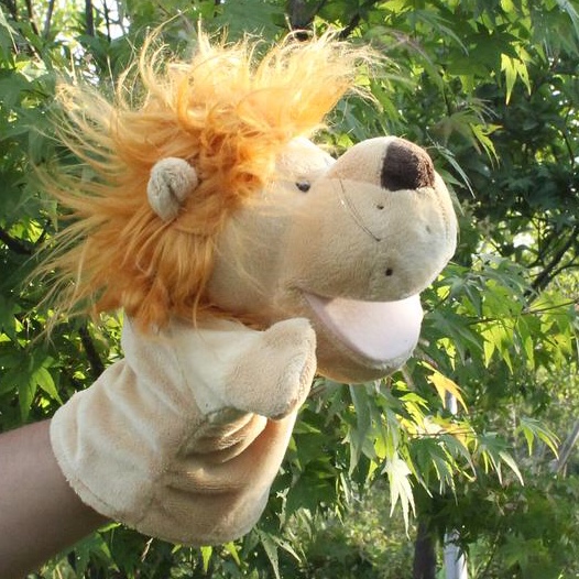 Stuffed toy refers to puzzle toy lion hand puppet toy children's game toy cartoon animal creativity refers to puppet toy doll Nici forest animal hand puppet toy