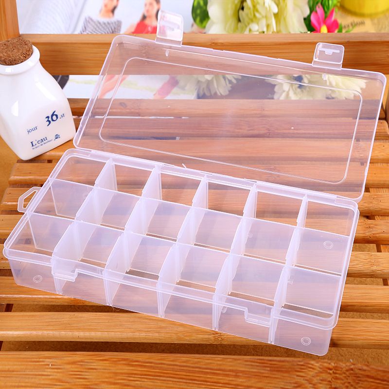 18-compartment plastic box, detachable plastic transparent storage box, storage box, jewelry box, tool component box details Picture