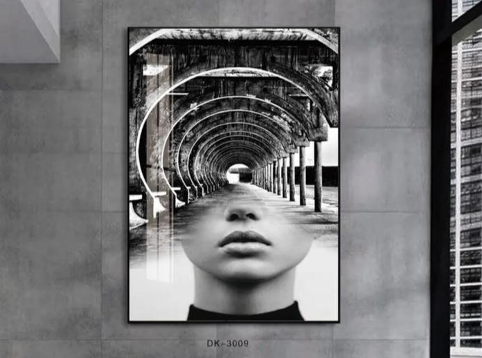 Contemporary and contracted abstract art porch corridor wall office decoration painting atmospheric vertical version hanging painting