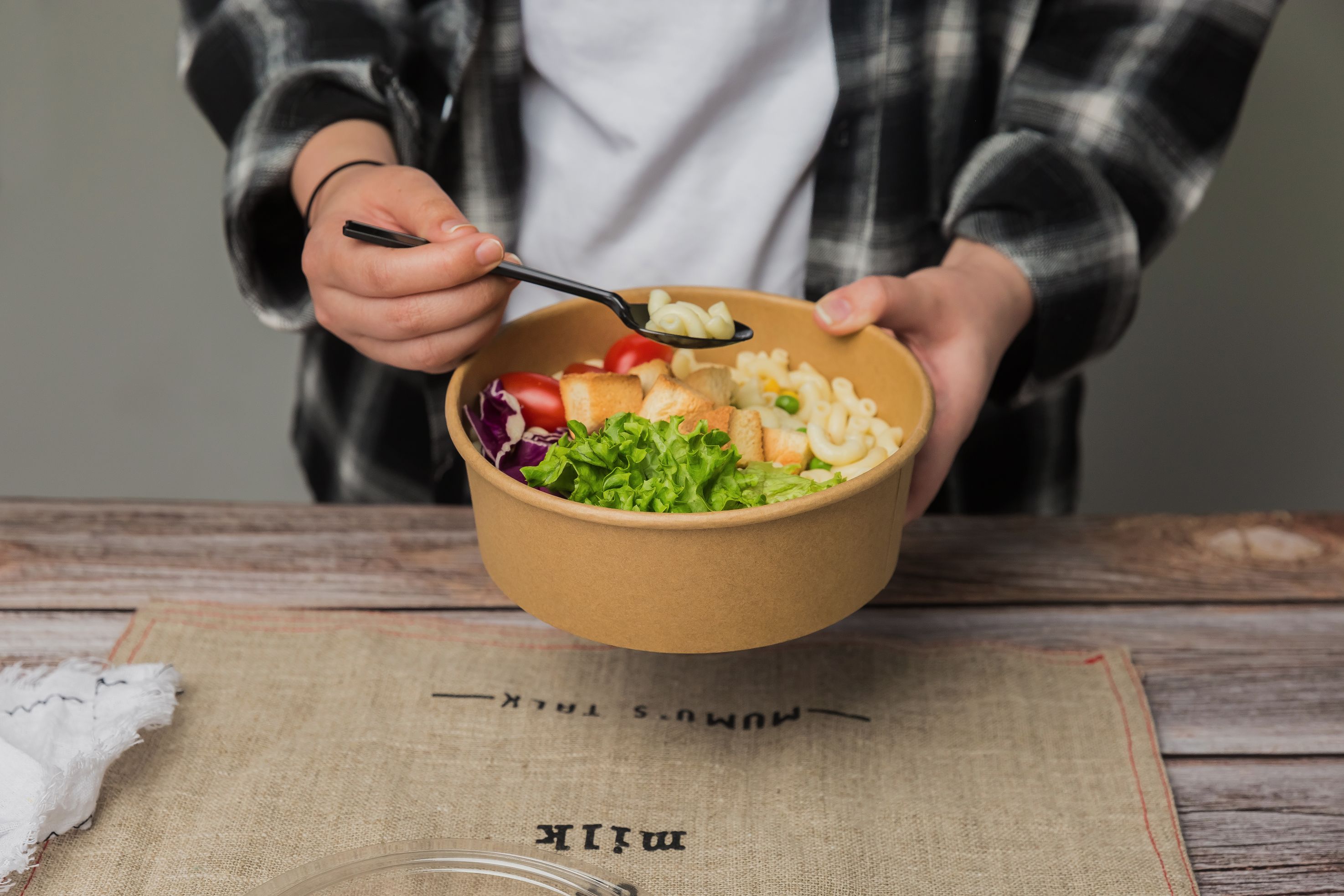 Food Grade Kraft Paper Bowl Packing Paper Bowl Round Soup Bowl Soup Bucket Disposable Fast Food Lunch Box Takeout Paper Bowl Specification drawing