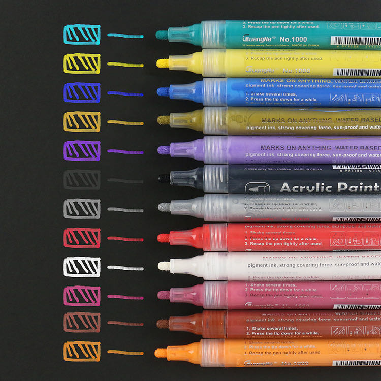 Guangna 1000 acrylic marker pens, body painting, ceramic decoration, DIY photo album, black card, graffiti, water-based paint pen