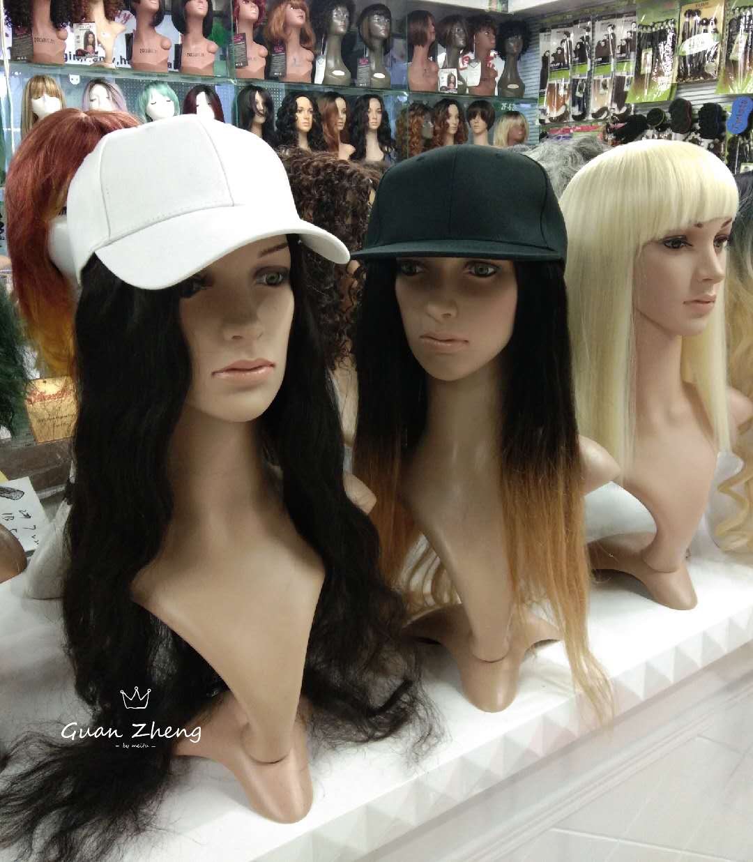 Real hair hat wig undefined