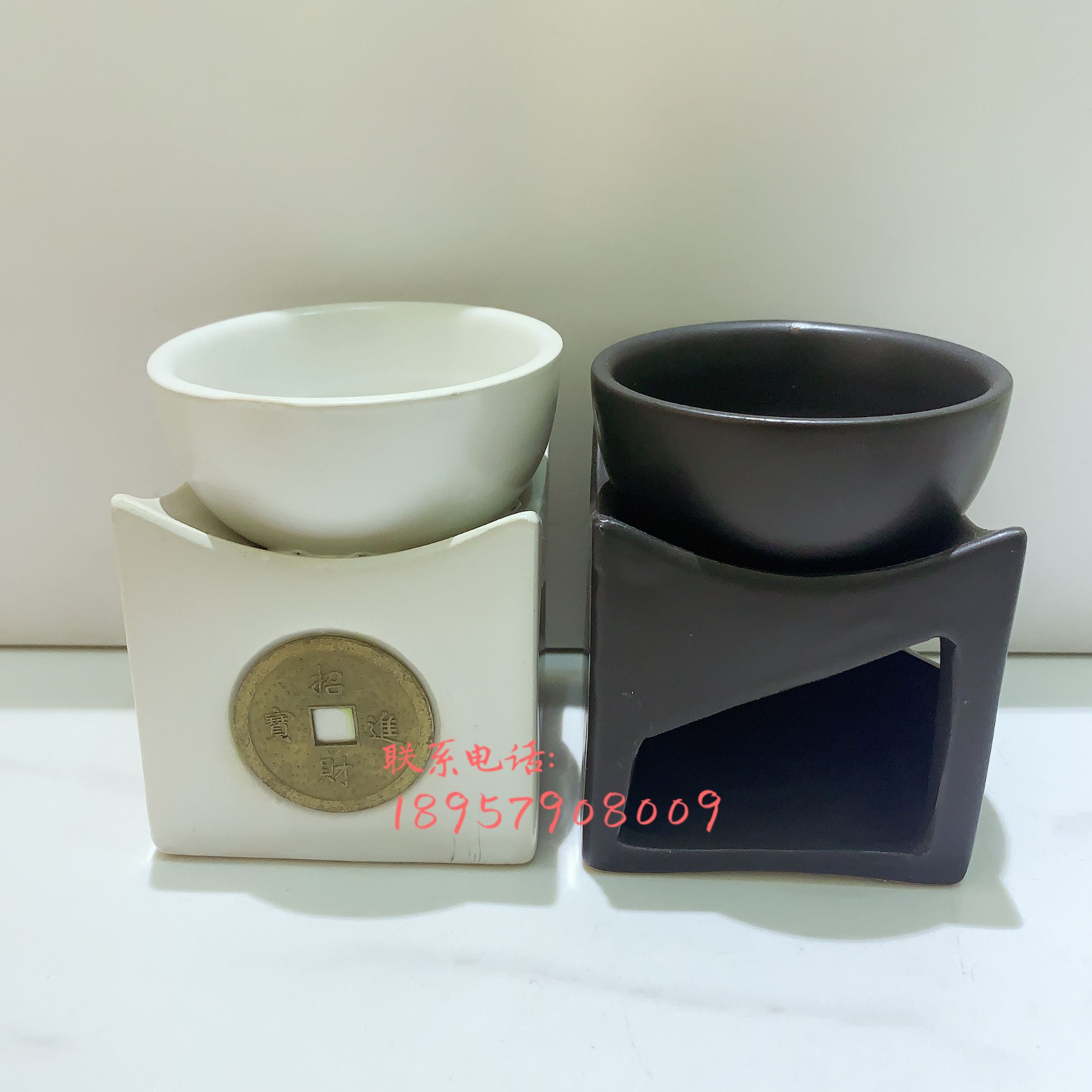 陶瓷精油蜡烛式熏香炉工艺品摆件详情图2