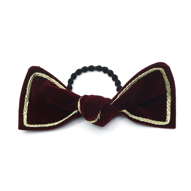 韩国东大门新款金丝绒蝴蝶结发绳 网红简约复古气质头绳发饰详情图2