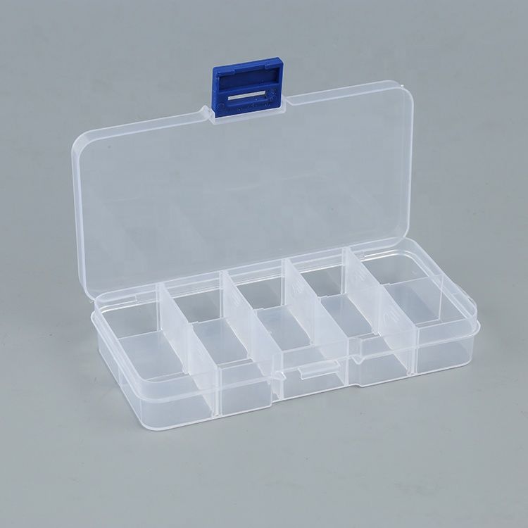小10格可拆透明塑料收纳盒配件盒首饰盒渔具零件储物盒子