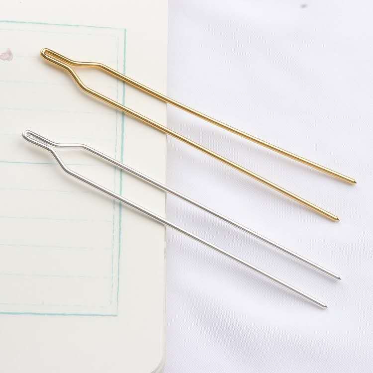 Handcrafted ancient-style hair accessory material: 2×120 color-preserving electroplated pure copper hairpin, U-shaped hair fork xy202 Specification image
