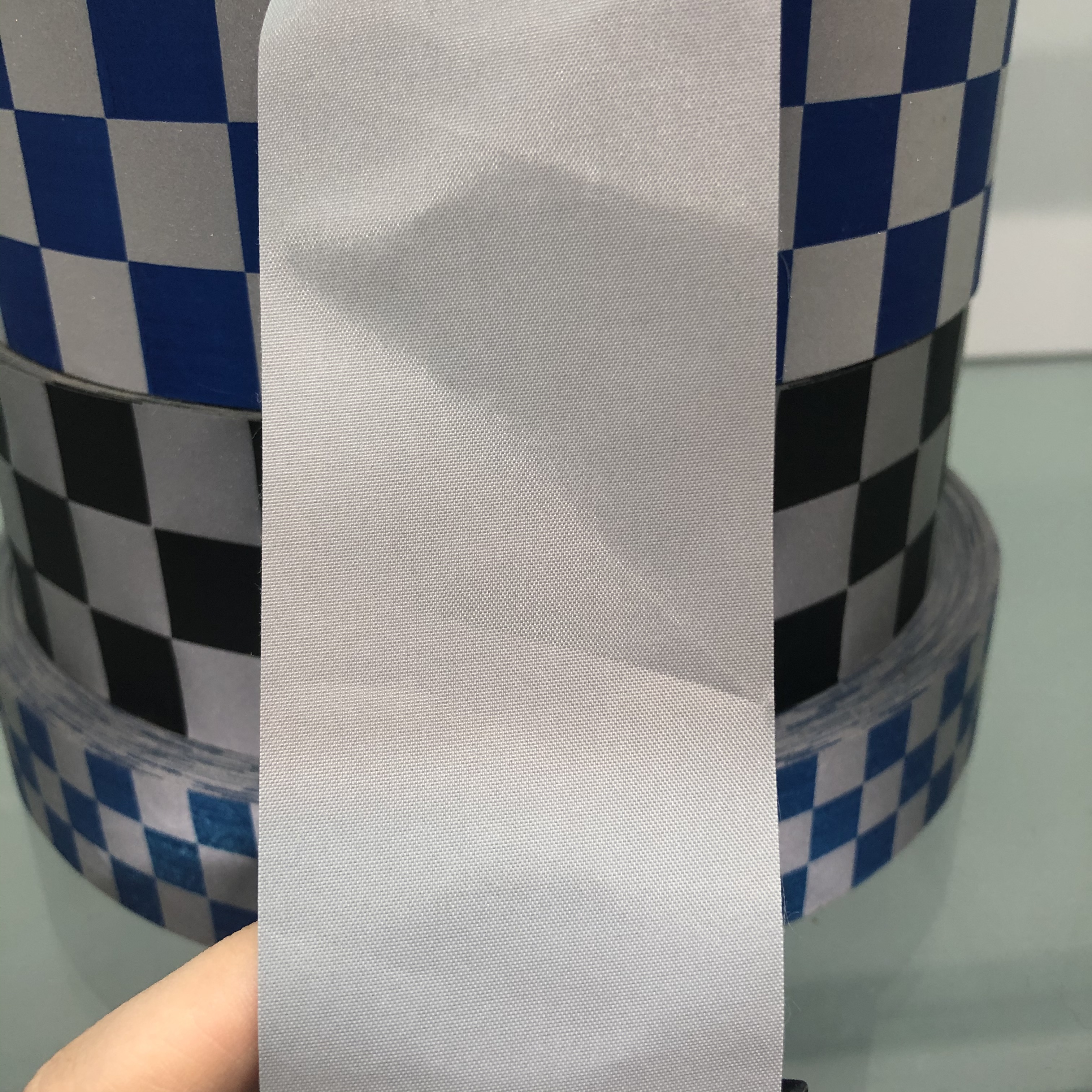反光印刷方格图案 反光材料 反光布 反光膜 尺寸可定做细节图
