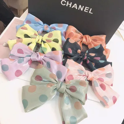 Satin Polka Dot Silk Fixing Clip