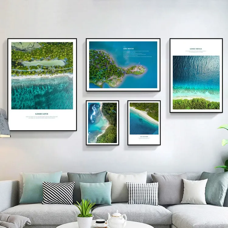 Living room decorative paintings, sofa background wall paintings, modern and simple paintings, Nordic-style wall paintings, fresh and clean combination murals detail image 13