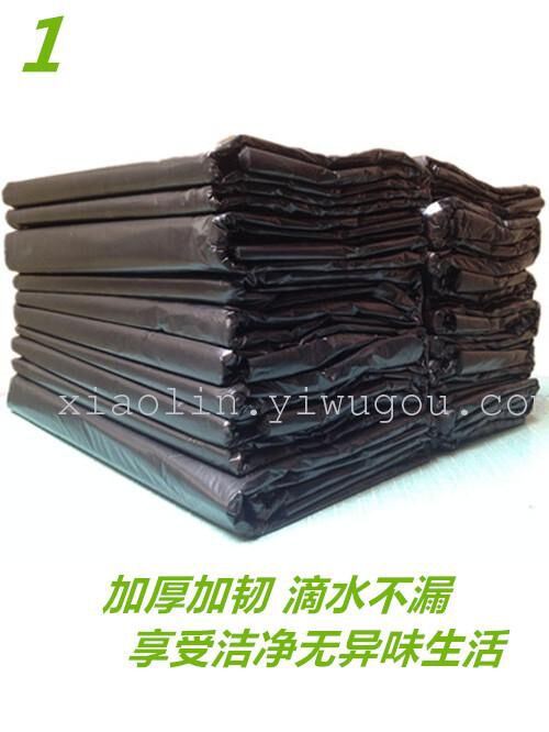 黑色平口塑料垃圾袋打包袋80x100详情图3