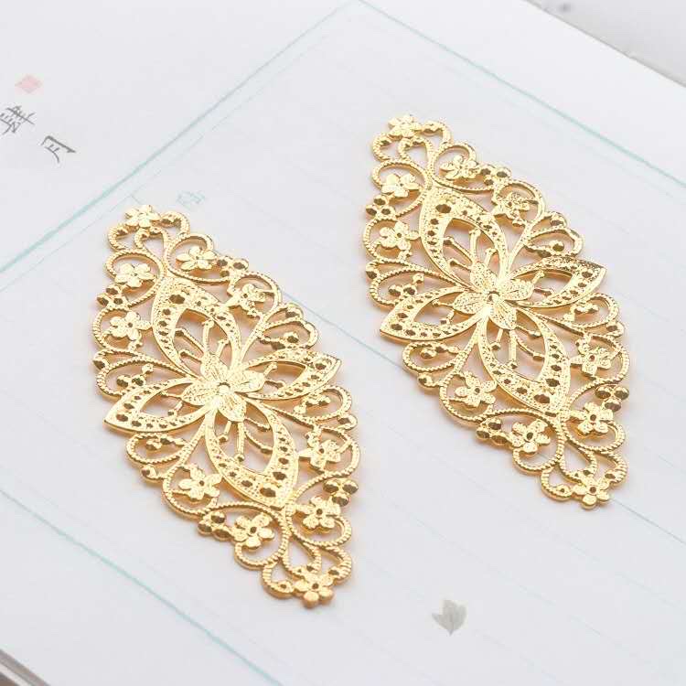 Ancient-style jewelry accessories, headwear, hairpins, and crowns, made of pure copper with large perforated flower pieces, 7/E3 details Picture
