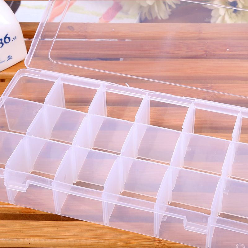 18-compartment plastic box, detachable plastic transparent storage box, storage box, jewelry box, tool component box Specification image
