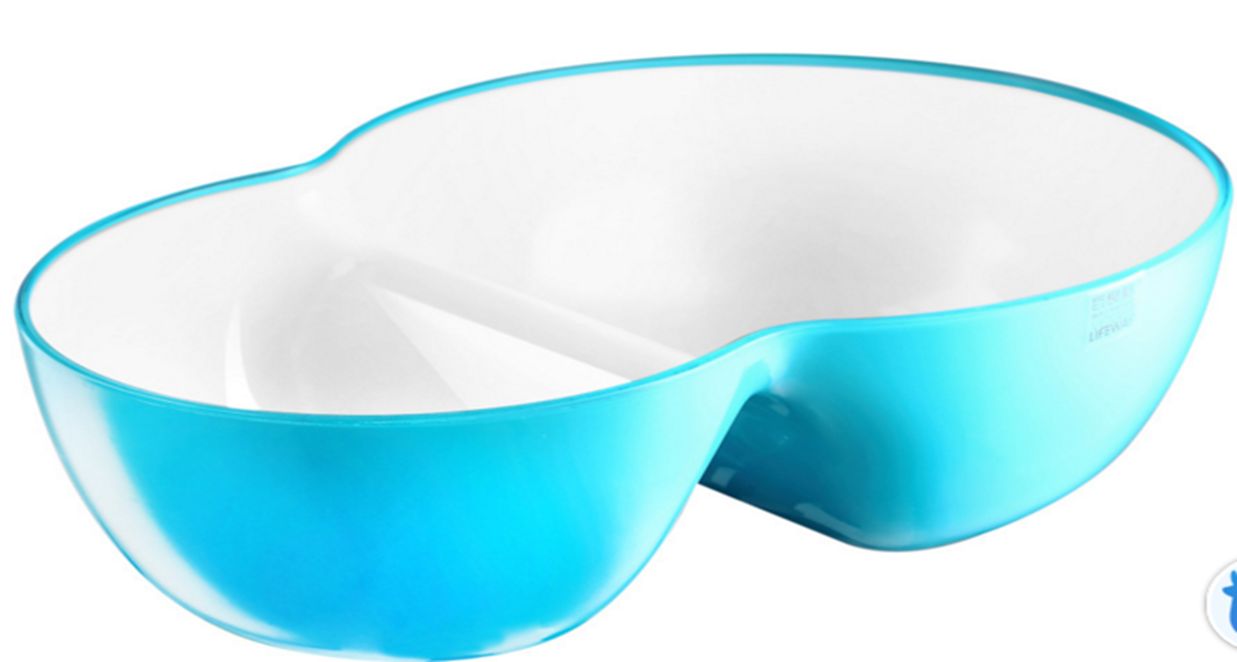 Yiwu Selection peanut shaped double bowl SL3501A-Blue /36438 full figure
