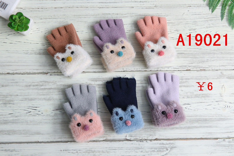 New Wheat Point Knitted Gloves For Women Autumn Winter Instagram Cute Warm Thin Wool Five-Finger Tide Gloves A19021