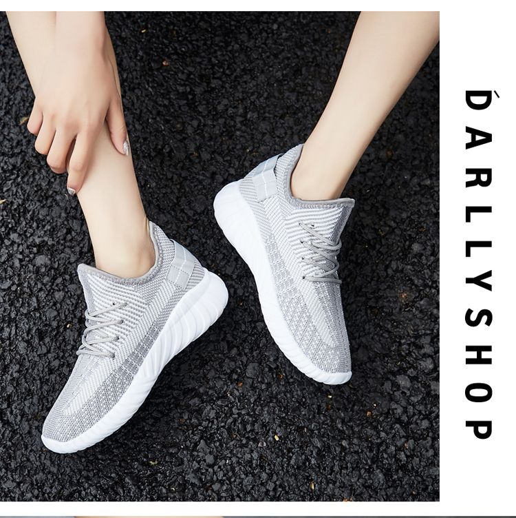 New sports women's shoes, casual sports shoes, fashionable shoes, hollowed-out women's shoes, versatile and comfortable, flying woven shoes, breathable women's single shoes detail image 17