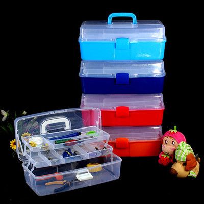 Extra-large No. 1 thickened portable stationery, Lego storage box, art tool box, plastic medicine box, hardware and electrical box