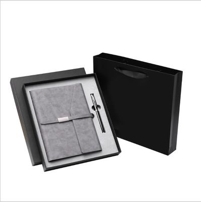 Kayroshi regalo pluma oficina 32K hoja suelta cuaderno firma pluma conjunto de dos piezas caja de regalo de lujo logotipo personalizado premium gris en stock Specification image