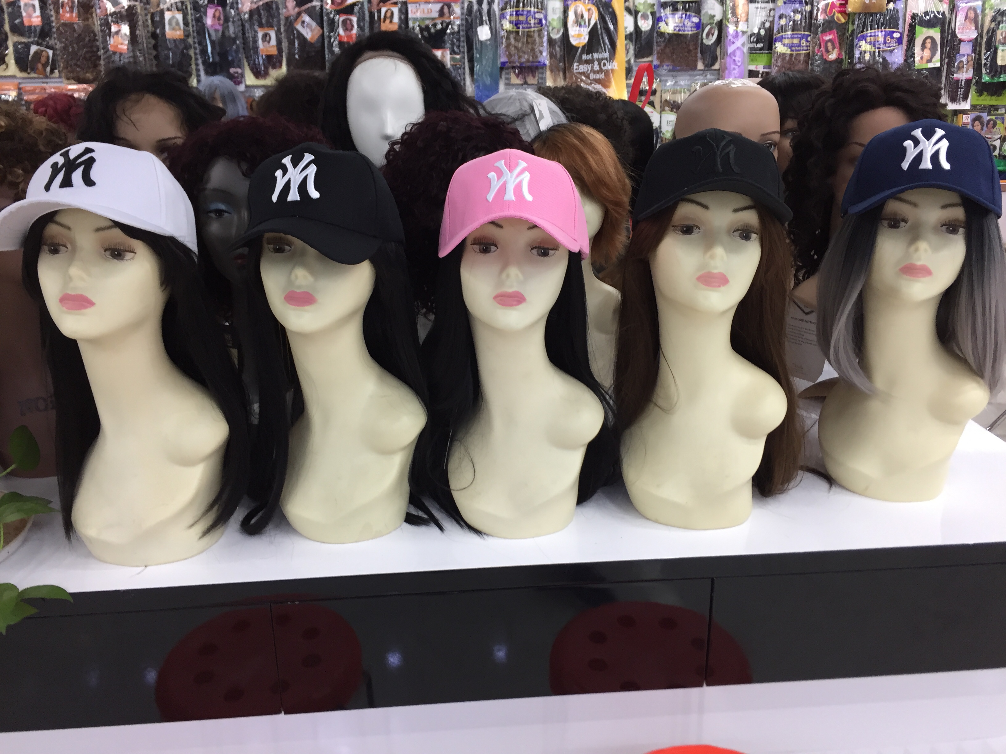 Real hair hat wig undefined