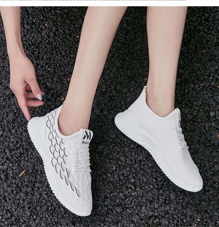 Autumn new women's shoes: Casual sports shoes, fashionable shoes, fish-scale women's shoes, versatile and comfortable, fly-woven shoes, breathable women's single shoes detail image 19