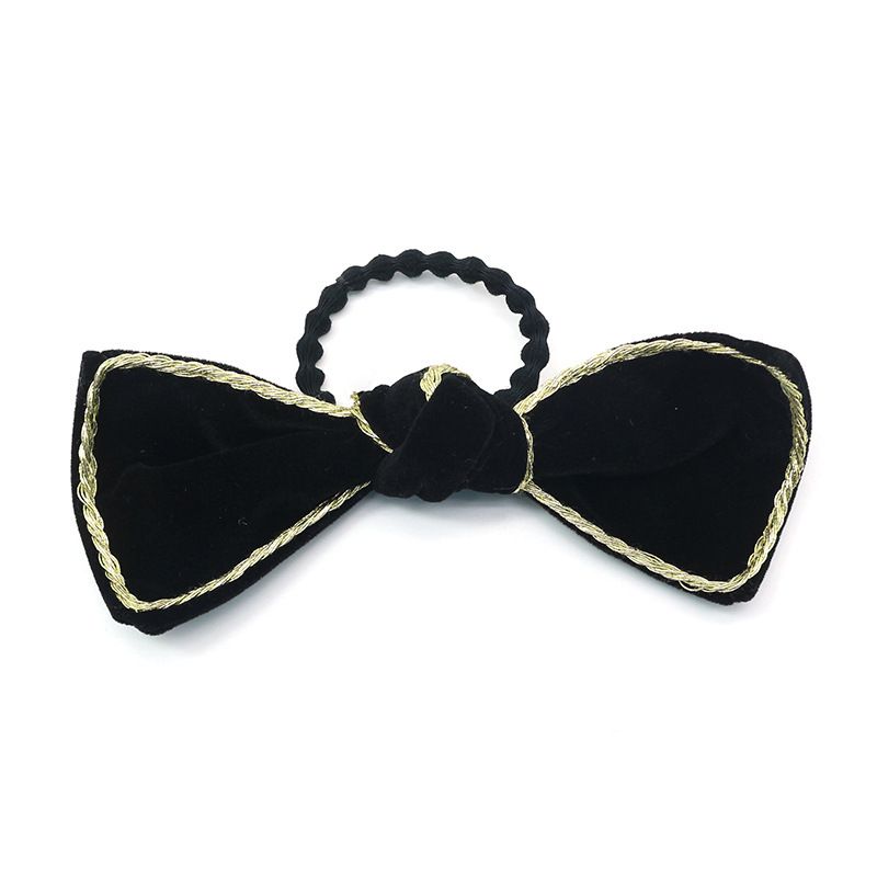 韩国东大门新款金丝绒蝴蝶结发绳 网红简约复古气质头绳发饰详情图1