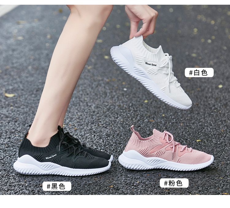 Autumn new women's shoes: Casual sports shoes, fashionable shoes, elastic women's shoes, versatile and comfortable, woven shoes, breathable women's single shoes detail image 6