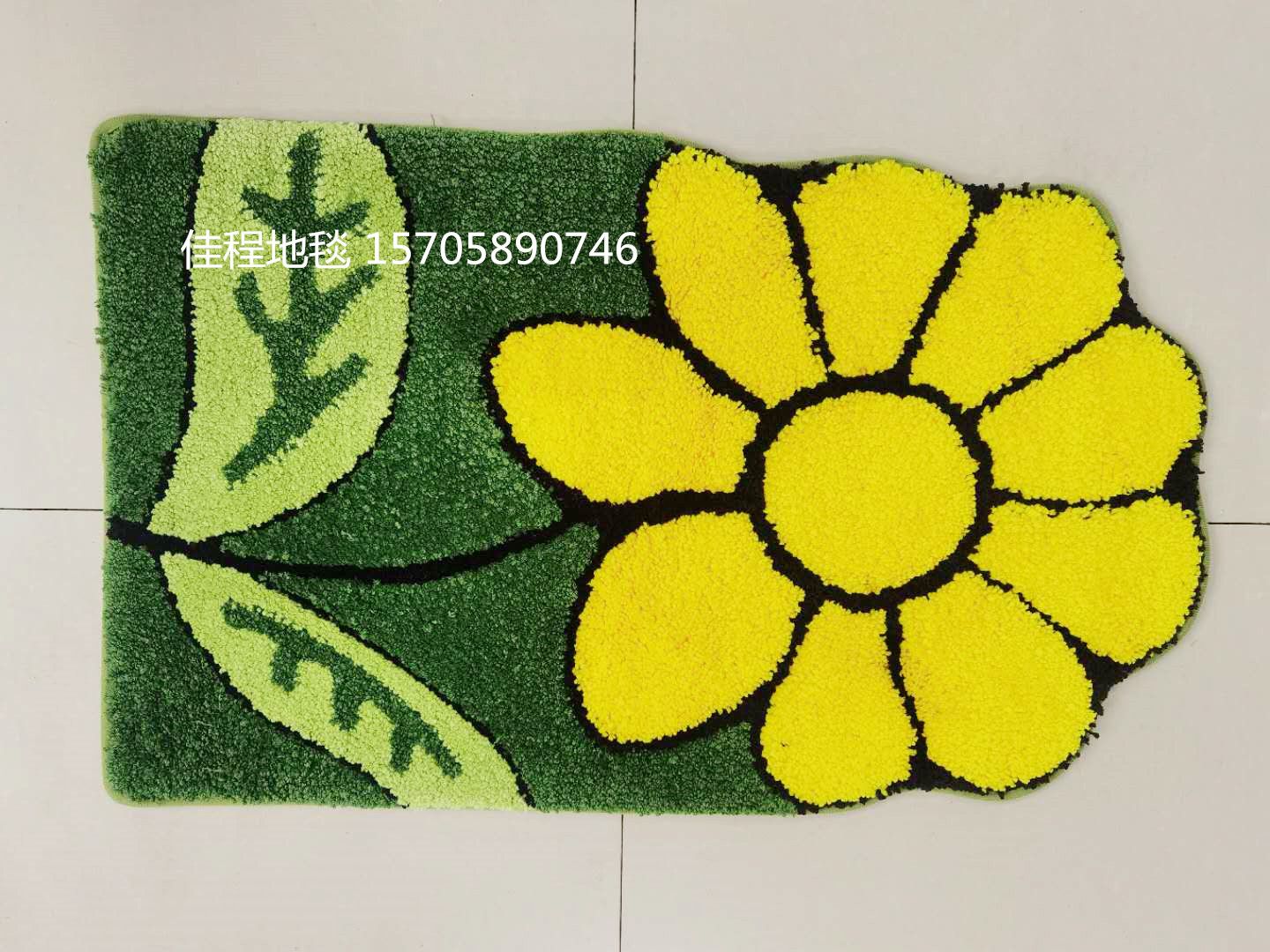 New TPR bottom flocked jacquard floor mat, sunflower foot mat, flower door mat, flocked flower floor mat, flower-shaped mat Item Picture