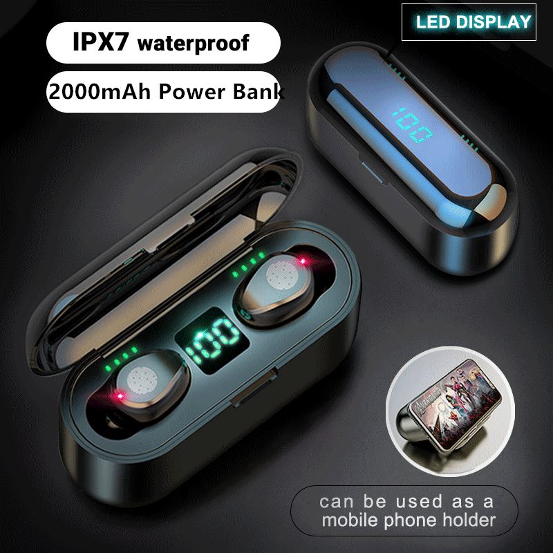 YEXIN's new F9-8 TWS Bluetooth binaural English touch LED version custom power display screen 5.0