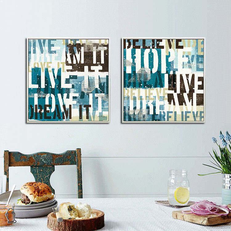 Shengshi American country English letter decorative paintings, living room and dining room modern framed paintings, bedroom sofa background wall paintings detail image 2