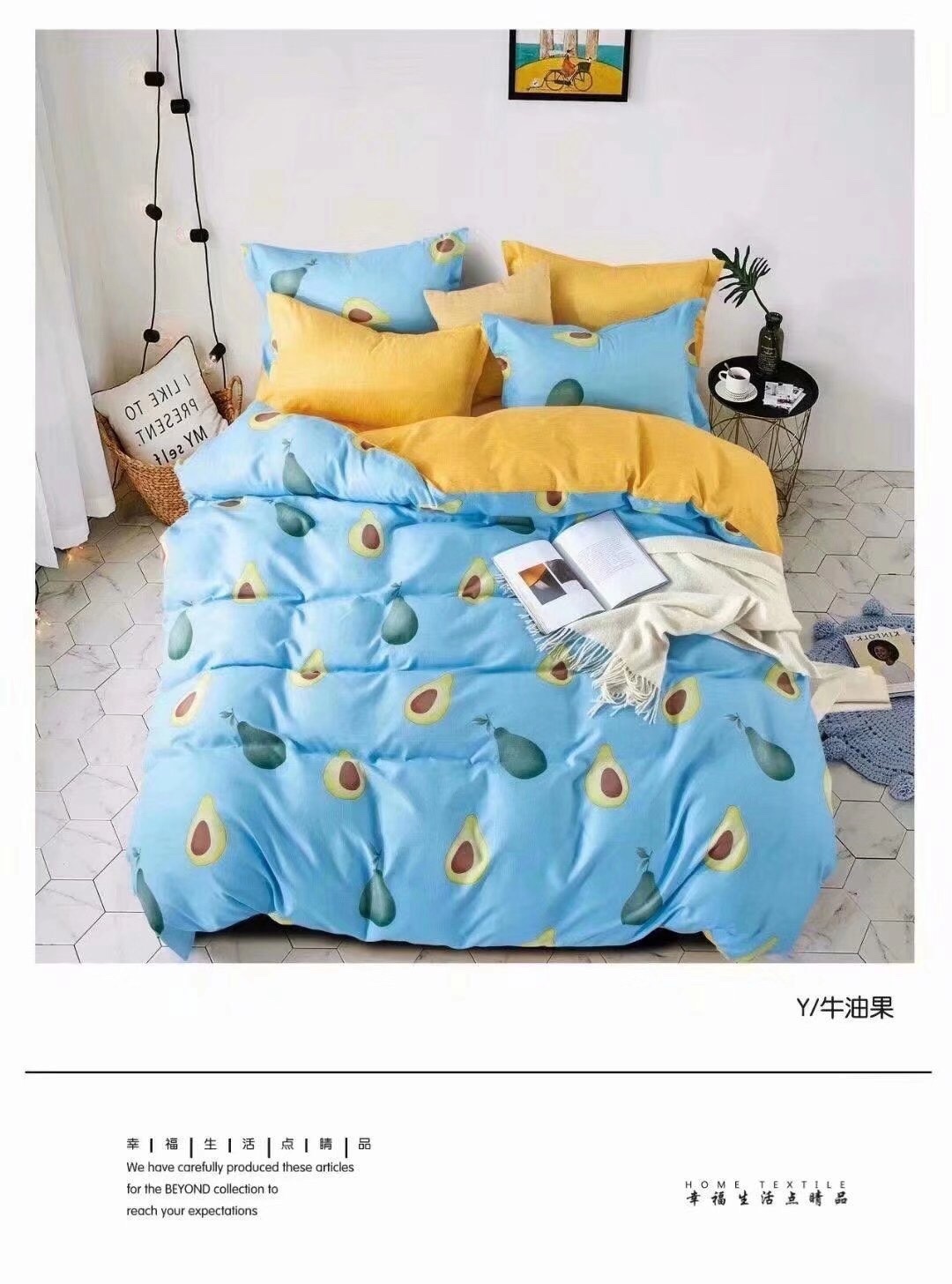 Platinum cotton four-piece set: quilt cover 200*230, bed sheet 250*250, pillowcase 48*74, 140g active fabric pillowcase with one-line embroidery Specification image