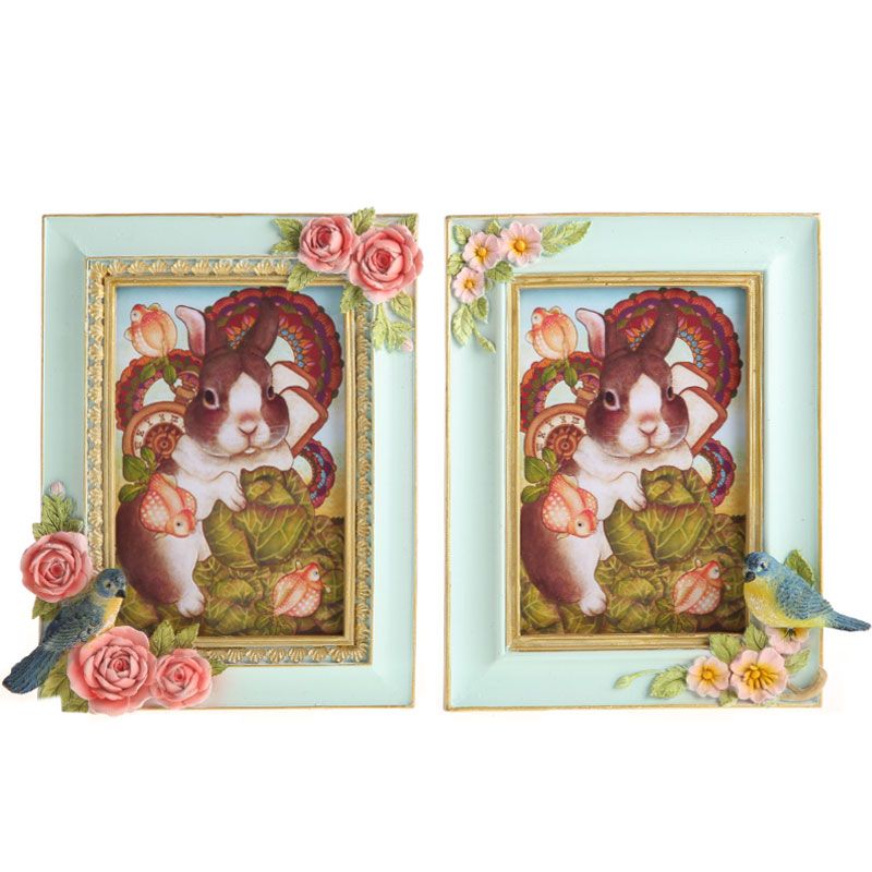 Pink and green picture frames hand-carved Picture frames European style home thumbnail