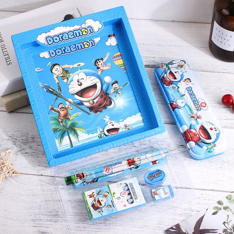 Factory direct sales of 6-piece cartoon stationery sets, prize gifts, student combination sets, learning stationery, Christmas sets Item Picture