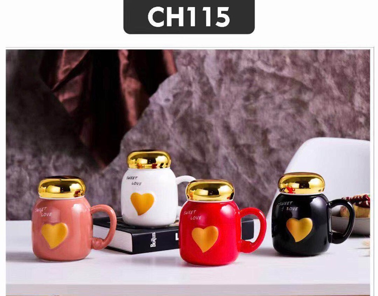 Heart-shaped ceramic cup