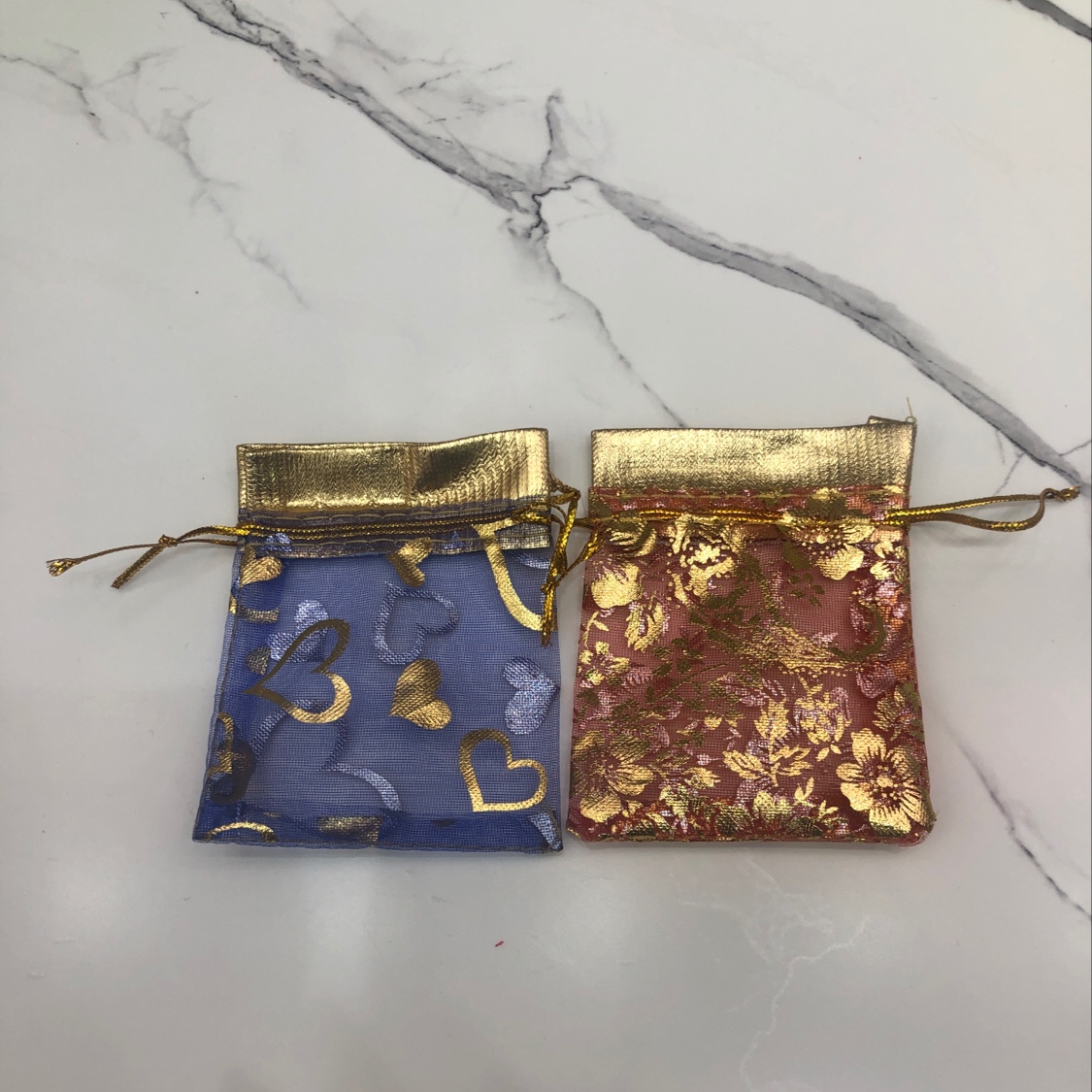 7*9 gift bags, birthday candy bags, drawstring bags, gold-embossed gold bags