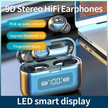YEXIN cross-border explosive F9 note Bluetooth headset silk screen touch through light digital display 5.0 tws wireless earbuds