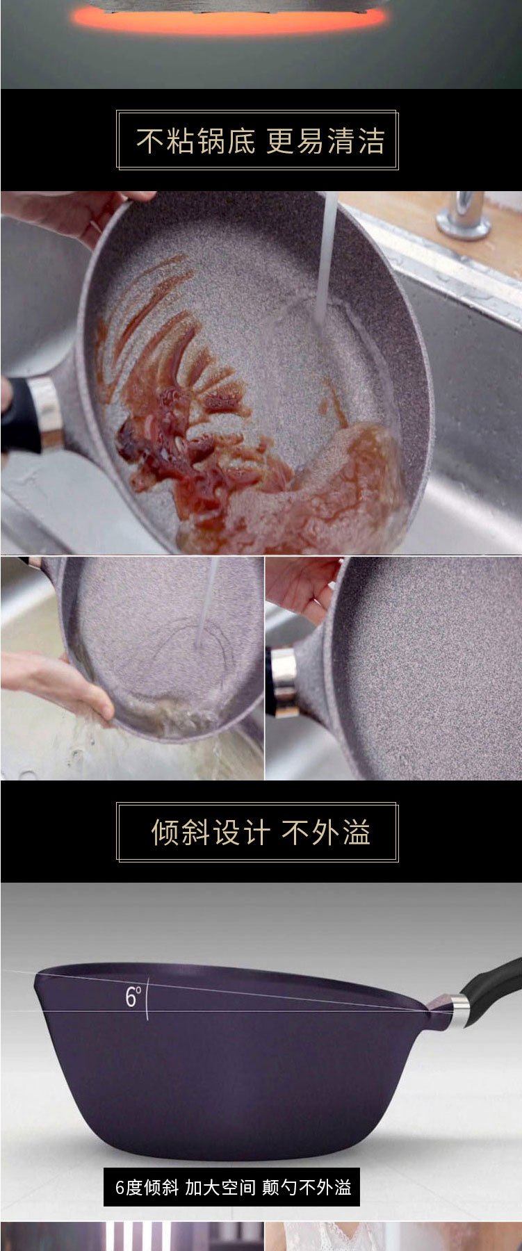Libin Inofu coated wok 24cm (uncovered) detail image 4