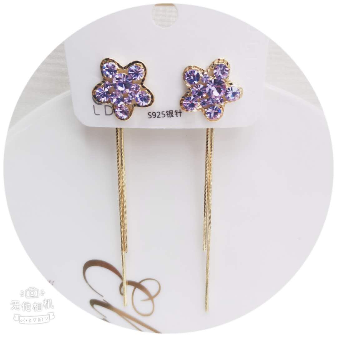 Long plum earrings thumbnail