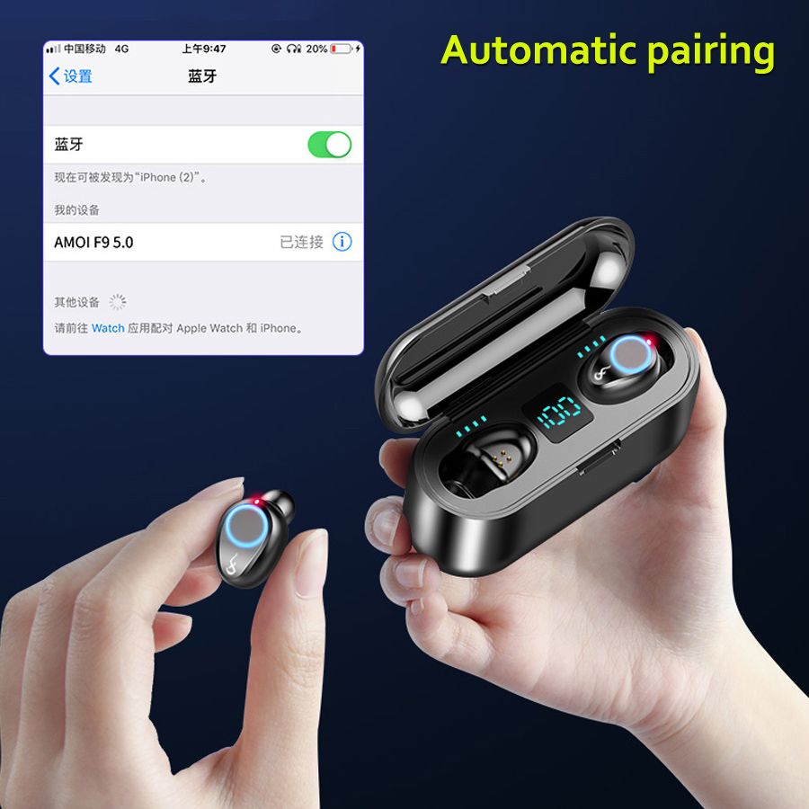YEXIN's new F9-8 TWS Bluetooth binaural Touch High touch Breath light LED version power display 5.0
