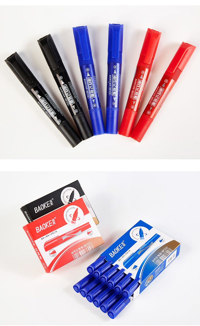 The Bok marker pen MP212 is a black, blue and red double-headed large-tipped pen that can be refilled with ink detail image 12