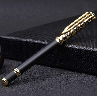 凯路仕礼品笔业 办公厂家批发签字笔 创意文具套装镂空刻花金属水性笔 可logo中性笔