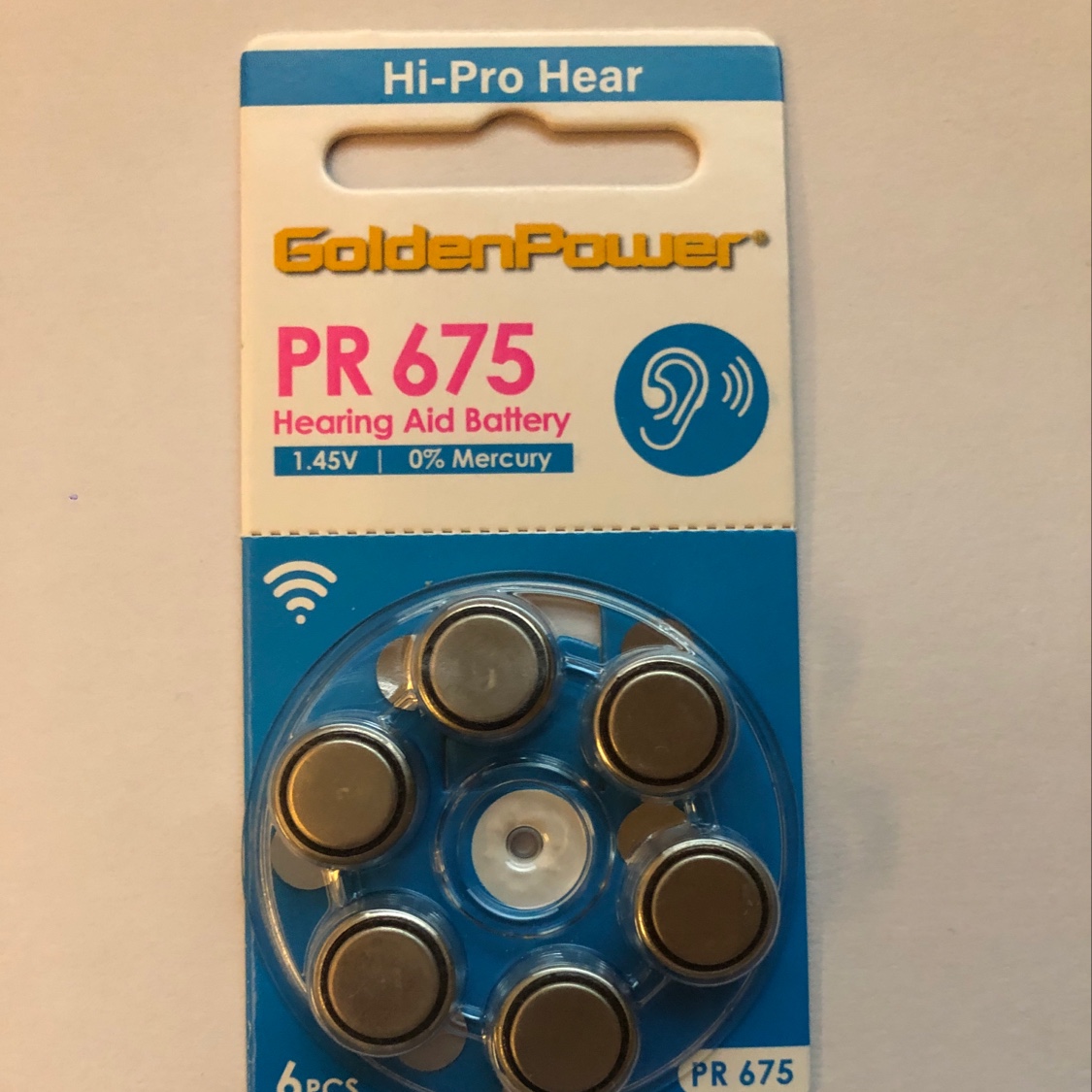 Jinli PR675 hearing aid battery button battery 6 pieces per card details Picture