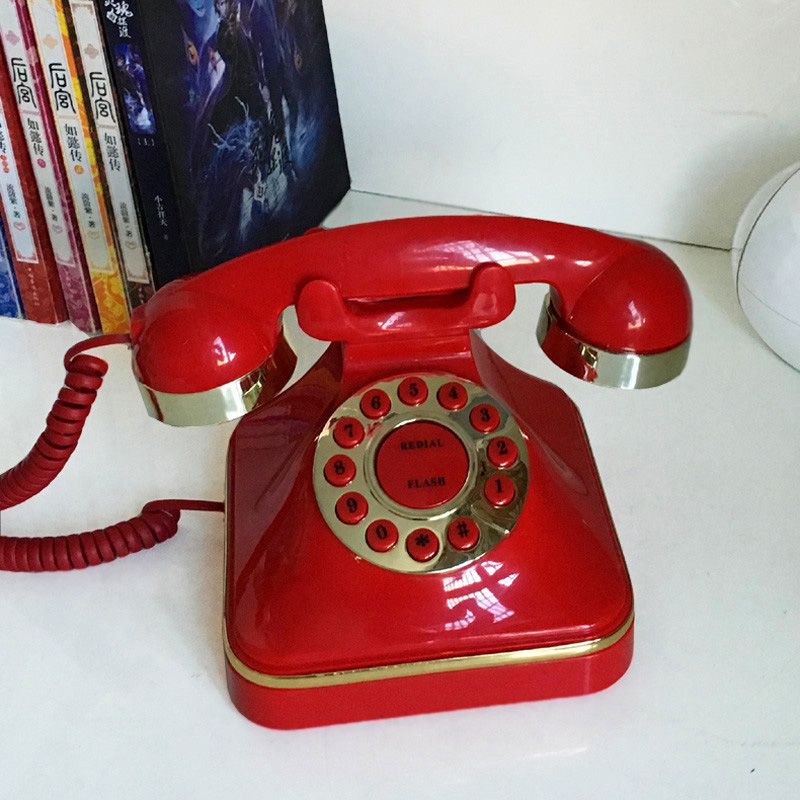 简约按键老式仿古电话机创意古典复古办公家用电话座机摆件电话机产品图