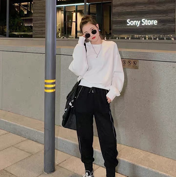 Grey tracksuit bottoms for women in 2020 slimming, versatile, high-waiked lantern Haroon 7