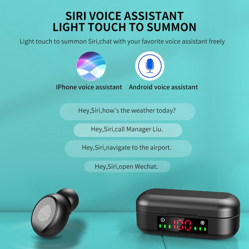 YEXIN 新款V8无线蓝牙触摸耳机双耳跨境TWS电量显示5.0运动耳机详情图12