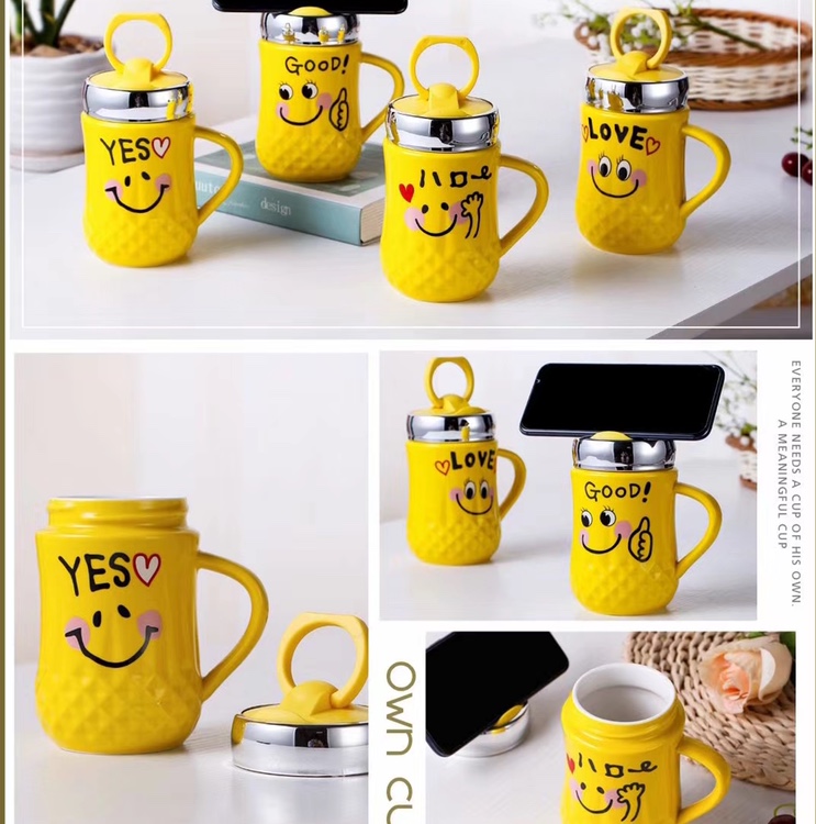 Cartoon emoji mirror mug