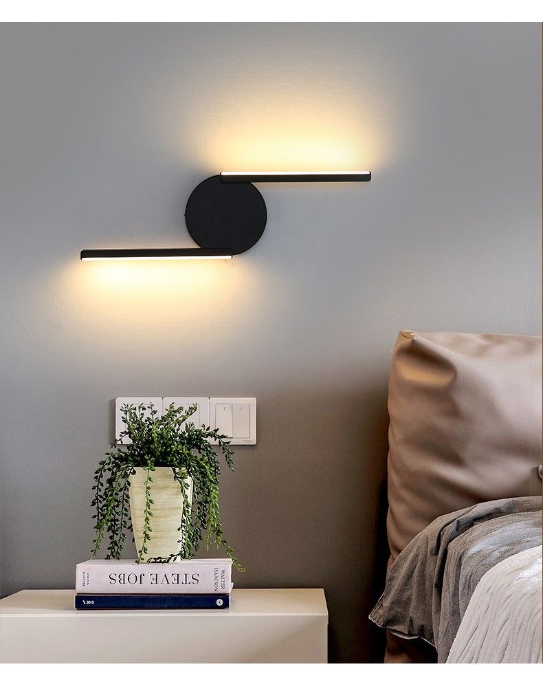 New ironwork design modern style wall lamp, simple design wall lamp C model black detail image 3