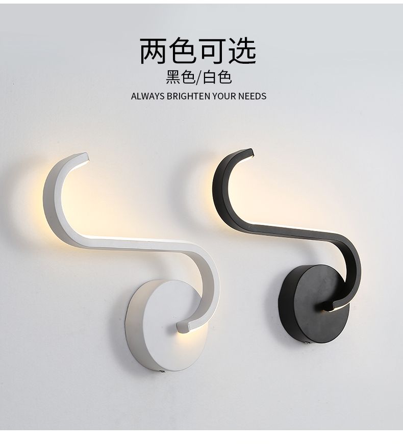 New ironwork design modern style wall lamp, simple design wall lamp B Black detail image 1