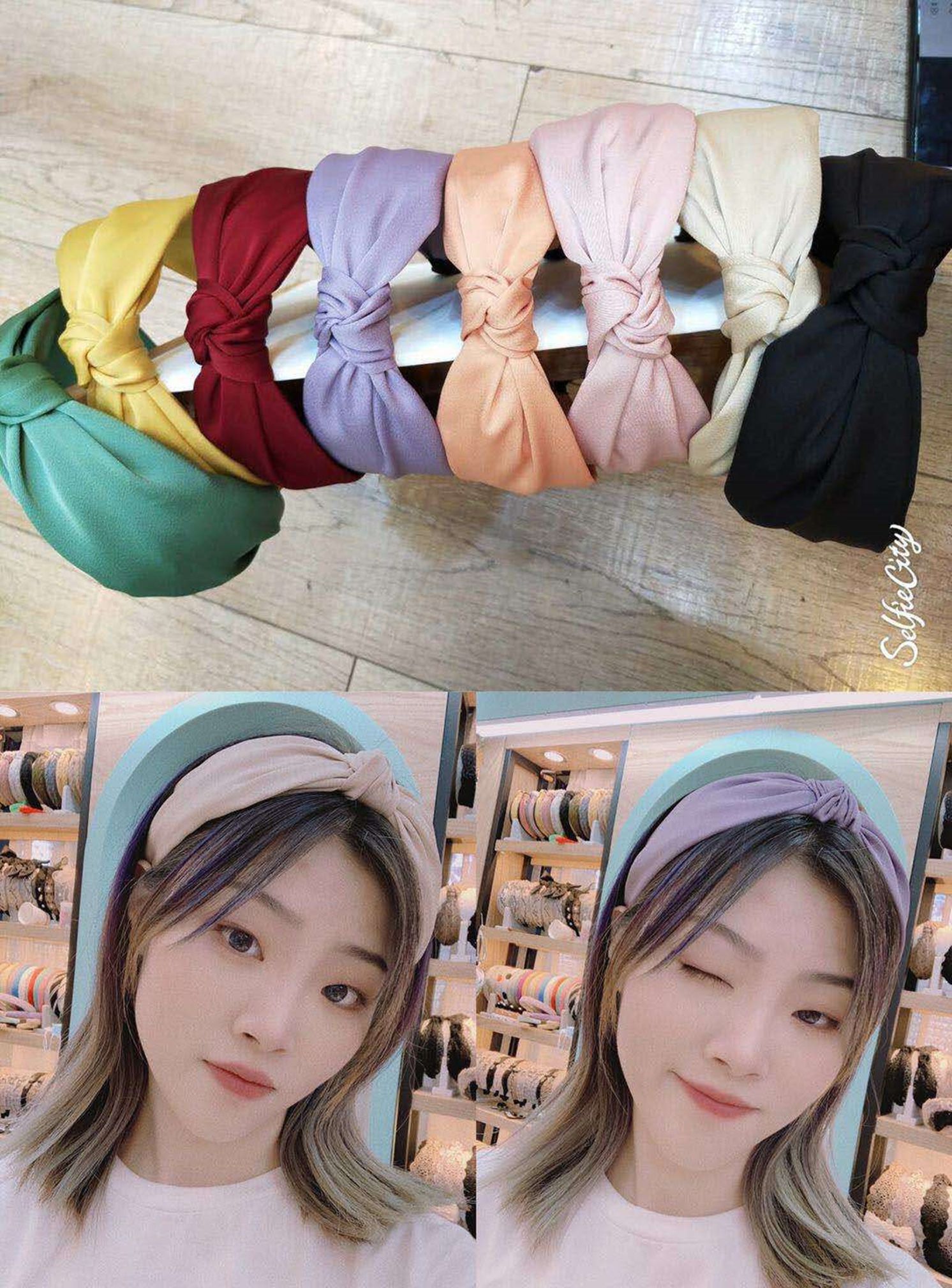 Yiwu Selection bright silk middle knot headband D598#/103300 full figure