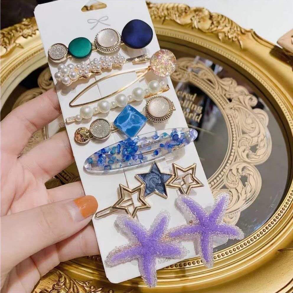 Web celebrity hot style hairpin starfish eight-piece hairpin stall hot style hairpin douyin small red book Korean accessories thumbnail