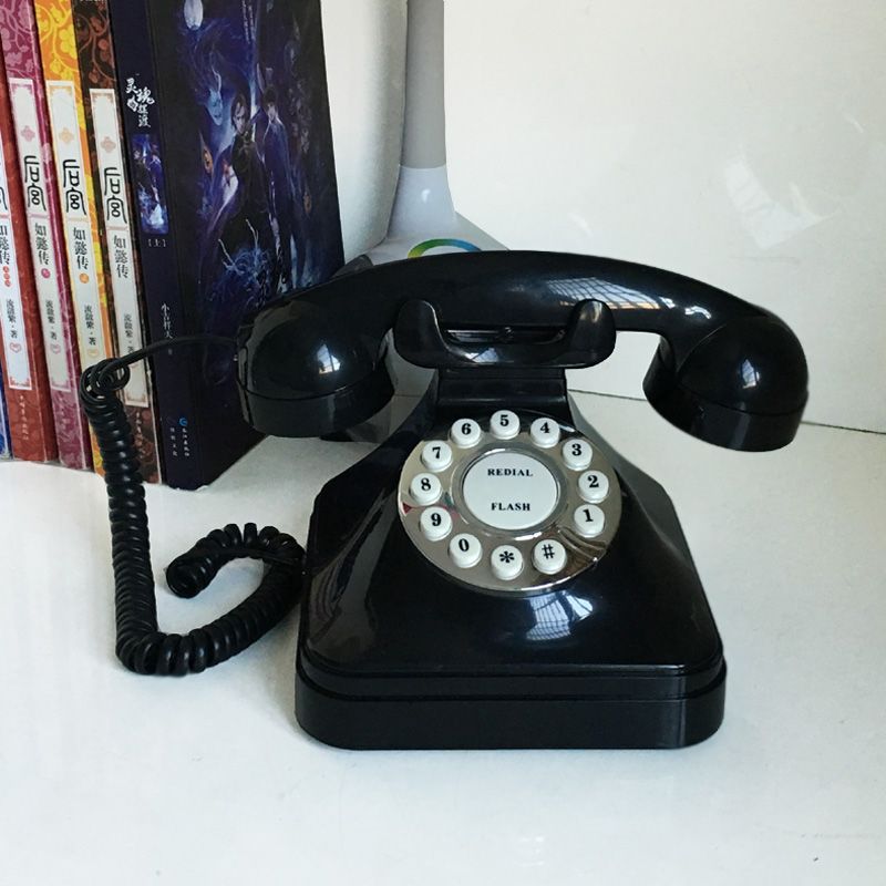 简约按键老式仿古电话机创意古典复古办公家用电话座机摆件电话机图